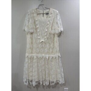 VINTAGE 1980'S GILBERTI CREAM LACE DRESS Wedding